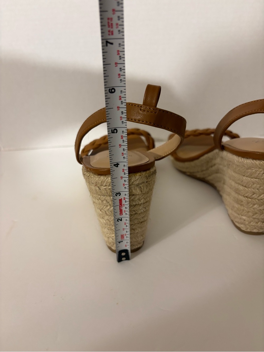 A New Day Women's Brown Braided Faux Leather Espadrille Wedge Sandals 9.5 - Picture 6 of 9